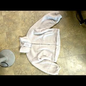 Lululemon opal white fleece zip up jacket size 6